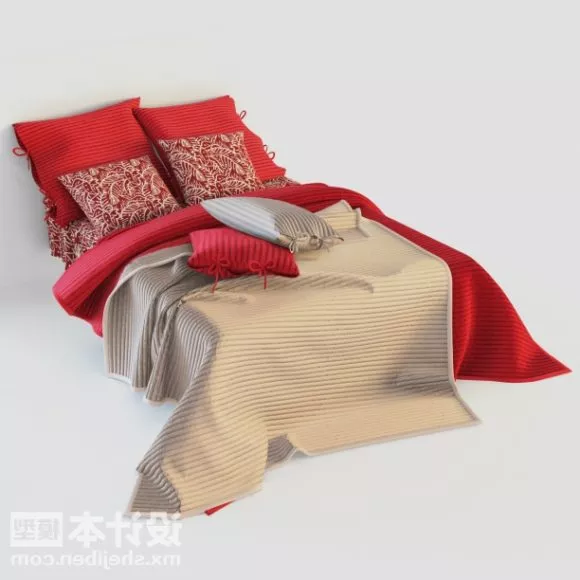 Realistic Single Bed 3d model Realistic Single Bed 3d model