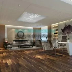 Office Manager Room Interior Scene Wood Floor 3d model
