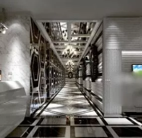 Interior Scene Glass Corridor 3d model
