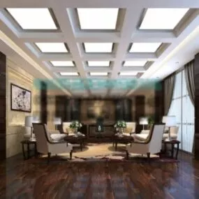 Interior Scene Of Office Assembly Room 3d model