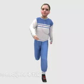 Kid Girl Running 3d model