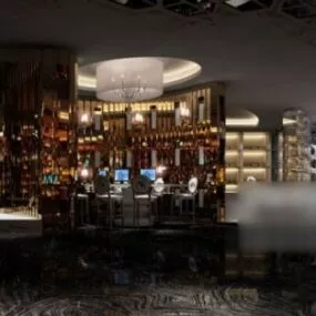 Interior Scene Wine Restaurant 3d model