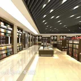 Library Interior Scene 3d model