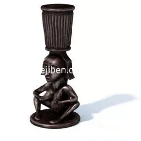 Ancient Figure African Sculpture 3d model