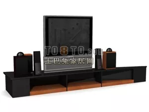 Flat Tv With Sound Gadget 3d model Flat Tv With Sound Gadget 3d model