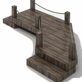 Landscape Wooden Bridge Path 3d model