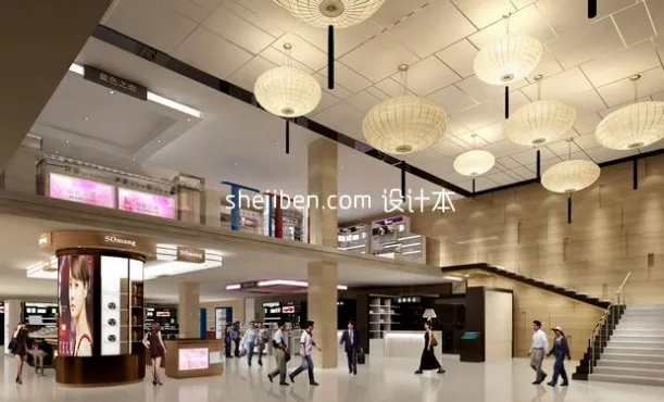 Elevator Interior With Marble Floor 3d model