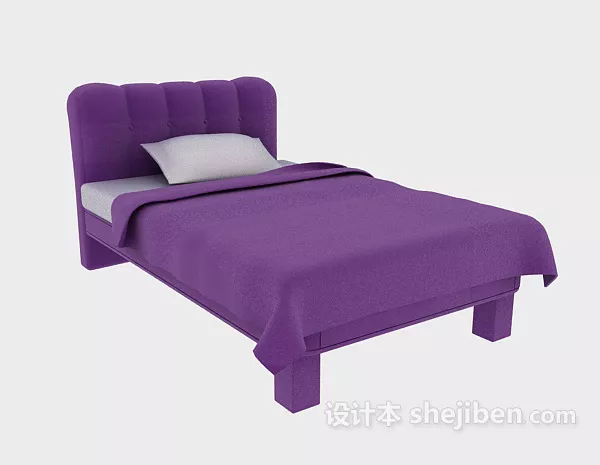 Simple Bed Ikea With Bookshelf 3d model