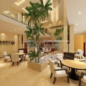 Lounge Area Interior Scene 3d model