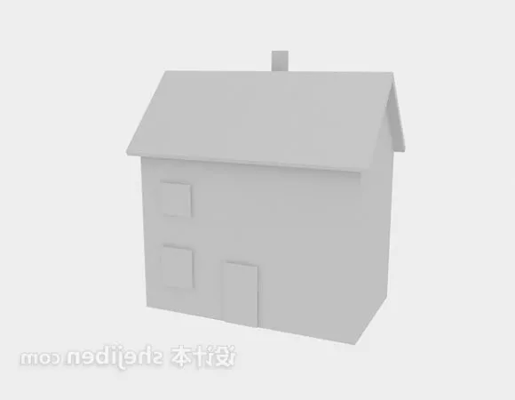 Medium Size House With Garage 3d model