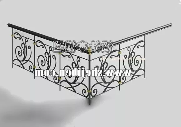 Wrought Iron Guardrail 3d model