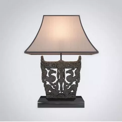 Stone Carved Table Lamp 3d model Stone Carved Table Lamp 3d model