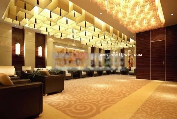 Hotel Front Desk Hall Space Interior 3d model