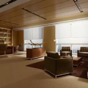 President Office Interior Scene 3d model