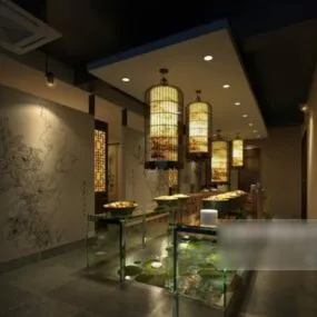 Interior Scene Chandelier Workshop 3d model