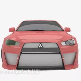 Red Mitsubishi Sedan Car 3d model
