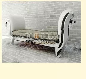 Upholstery Sofa Smooth Edge With Cushions 3d model