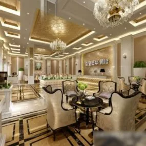 Sales Center Hall Interior Scene 3d model