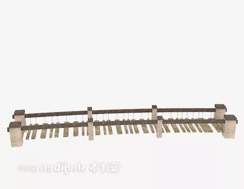 Stone Suspension Bridge 3d model Stone Suspension Bridge 3d model