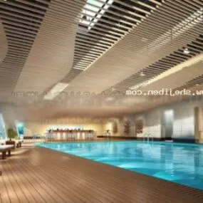 Swimming Pool Interior Scene 3d model