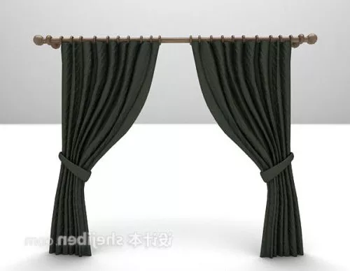 Curtain With Hanger And Wire 3d model