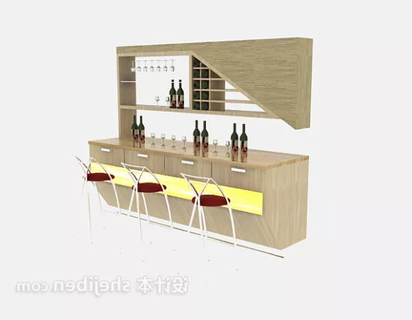 Corner Cabinet Shelf With Door Open 3d model