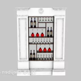 Wall Wine Cabinet Classic Style 3d model