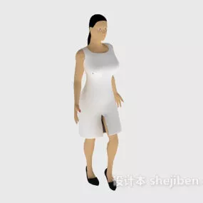 Office Female In Dress Character 3d model