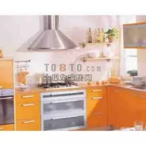 Modern Kitchen Cabinet With Kitchen Accessories 3d model
