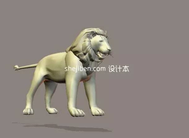 Stone Male Lion Statue Standing Free 3d Model - .Max - Open3dModel