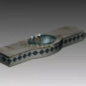 Washbasin Curved Shape 3d model