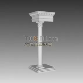 European Single Column With Wall 3d model