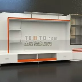 Modern Style White Tv Cabinet 3d model