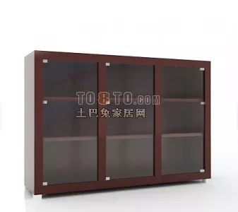 Chinese Cabinet Three Glass Doors 3d model Chinese Cabinet Three Glass Doors 3d model