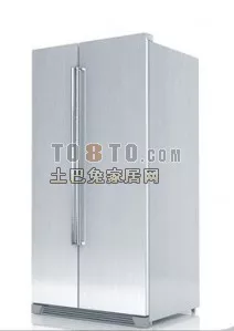 Double Door Refrigerator White Color 3d model Double Door Refrigerator White Color 3d model