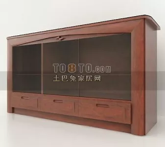 Chinese Long Cabinet 3d model Chinese Long Cabinet 3d model