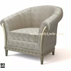 Vintage Beige Sofa Armchair 3d model