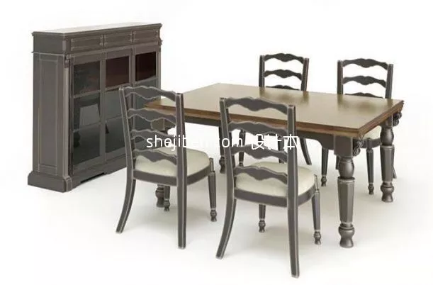 Leather Dining Chair High Back 3d model