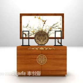Simple Wooden Console Table 3d model