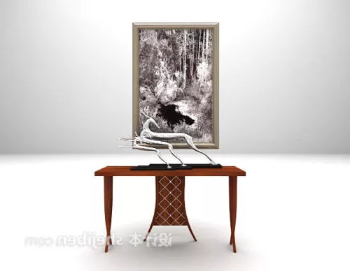 Entrance Table With Painting 3d model Entrance Table With Painting 3d model