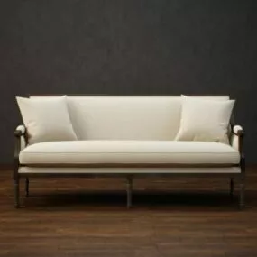 Single Sofa Beige Fabric 3d model