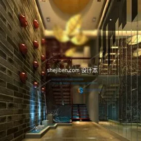 Luxury Clubhouse Hall 3d model