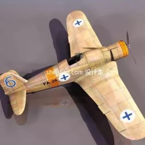 Vintage Aircraft Fighter Ww2 3d model