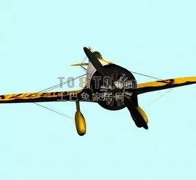 Vintage Fighter Aircraft Ww2 3d model
