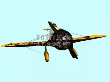Vintage Fighter Aircraft Ww2 3d model Vintage Fighter Aircraft Ww2 3d model