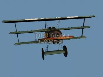 Vintage Aircraft With Propeller 3d model Vintage Aircraft With Propeller 3d model