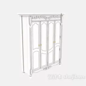 American Wardrobe White Style 3d model