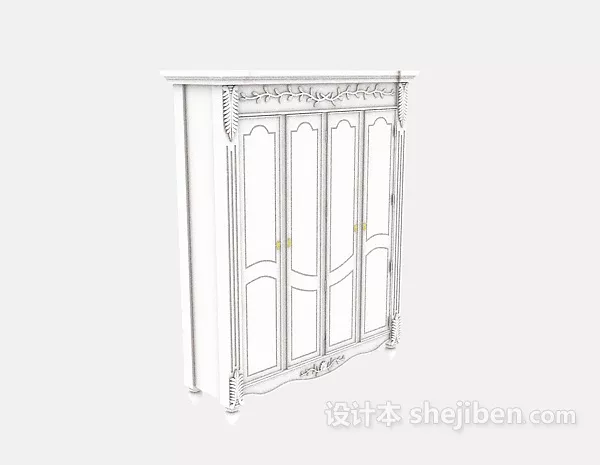 Wardrobe Red Door 3d model