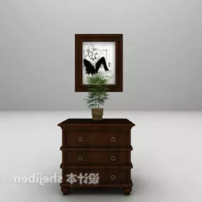 American Bedside Table Combination 3d model