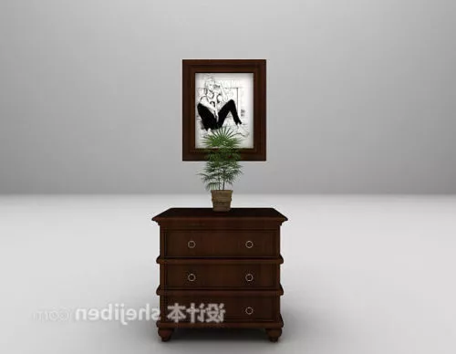American Bedside Table Combination 3d model American Bedside Table Combination 3d model